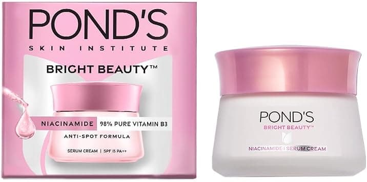 Pond's Bright Beauty Anti-Spot Serum Cream with Niacinamide and SPF 15 PA++ Fades Dark Spots and Reveals Bright Skin, 50g - Best Deal Finder