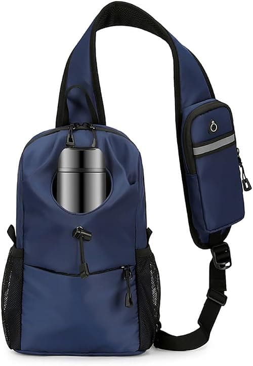 Crossbody Bag For Men Sling Shoulder Bags For Men Women Travel With Earphone Hole Holds Phone & Water Bottle on Amazon.ae - Price Tracker