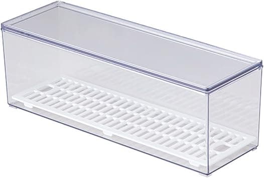 Large Transparent Flatware Tray Kitchen Drawer Organizer With Lid and Drainer - Plastic Kitchen Cutlery Tray and Utensil Storage Container with Cover - Dust-proof Dinnerware Holder on Amazon.ae - Price Tracker