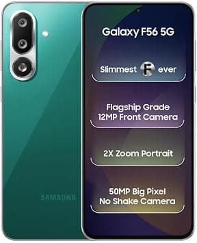 Samsung Galaxy F56 5G (Green, 8GB RAM, 256GB Storage) | Super AMOLED+ 120Hz Display | AI Features | 50MP Triple Camera | 5000 mAh Battery على Amazon.ae - متتبع الأسعار