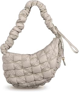 Puffer Bag Quilted Padded Tote Bags for Women Puffy Hobo Purse Lightweight Down Cotton Crossbody Shoulder Bag - Best Deal Finder