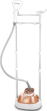 BLACK+DECKER Digital Garment Steamer with Ironing Board, 2000W, 6 Adjustable Steam Levels, 2.0L Detachable Water Tank, Quick Heat-Up, Anti-Kink Tube, Include Accessories, White/Rose Gold - GSTD2050-B5 on Amazon.ae - Price Tracker