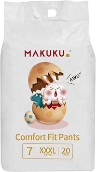 MAKUKU Comfort Fit Pants Diapers, Diapers size 7, XXX-Large, Suitable for babies over 17+ Kg and for 24+ Months, 20 Diapers on Amazon.ae - Price Tracker
