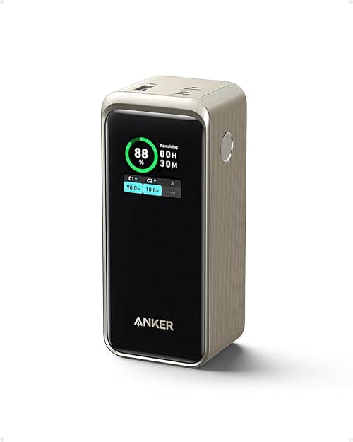 Anker Prime Power Bank, 20,000mAh Portable Charger with 200W Output, Smart Digital Display, 2 USB-C and 1 USB-A Port Compatible with MacBook Pro/Air, iPhone 16/15/14 Series, Samsung, Huaiwei, Dell on Amazon.ae - Price Tracker