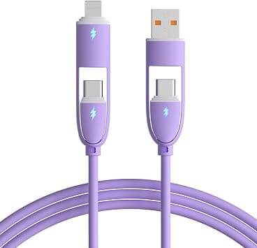 3.3FT 4-in-1 USB C Cable 100W Fast Charging & Data Sync – Liquid Silicone Lighted Multi Charging Cable with USB A/USB C/Ports, Compatible with iPhone 15/15 Pro/Plus/Pro Max, iPad & More on Amazon.ae - Price Tracker