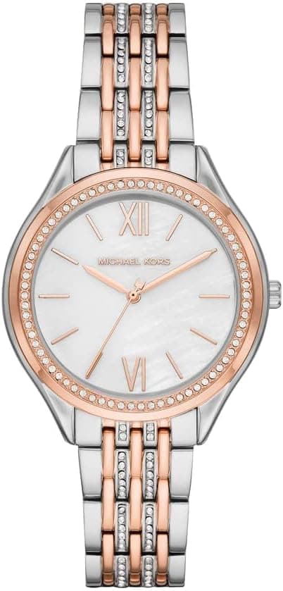 Michael Kors Women's Mindy Three-Hand Silver-Tone Alloy Watch MK7077 on Amazon - Best Deal Finder