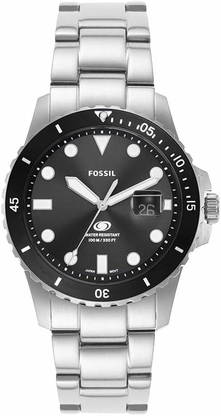 Fossil Blue Watch for Men, Quartz Movement with Stainless Steel or Leather Strap on Amazon.ae - Price Tracker