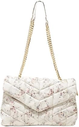 AMICA Natalia Quilted Puffer Crossbody Bag for Women, Dual Compartment Soft Vegan Leather Handbag with Gold Chain Strap, Small Shoulder Purse for Travel & Everyday Use - Best Deal Finder