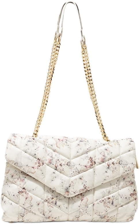 AMICA Natalia Quilted Puffer Crossbody Bag for Women, Dual Compartment Soft Vegan Leather Handbag with Gold Chain Strap, Small Shoulder Purse for Travel & Everyday Use on Amazon.ae - Price Tracker