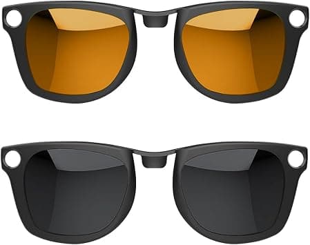 2Pcs Polarized Clip for Ray-Ban Meta Wayfarer & Gen 2 (RW4006/RW4012, M Size, 50-22), Discoloration Clip for Meta Wayfarer Gen 2 UV Protection, Smart Glasses Polarized Lens Set (Black Gray+Orange) on Amazon.ae - Price Tracker