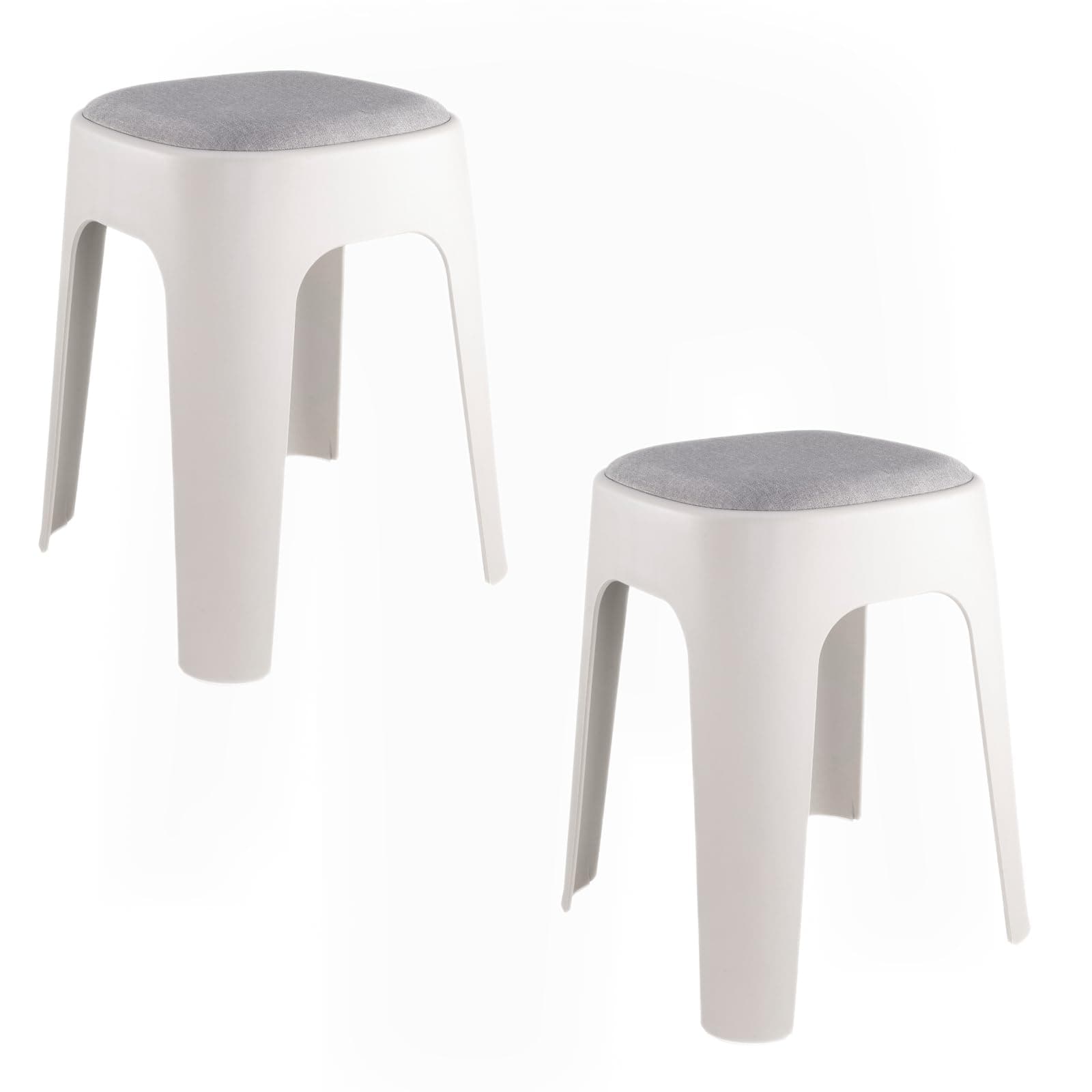 SKY-TOUCH 2 PACK Stackable High Square Stool with Fabric Soft Cushion, Durable Backless Stool,Furniture Stool for Living Room Dining Room Indoor Furniture L31xW31xH48cm - Grey on Amazon.ae - Price Tracker