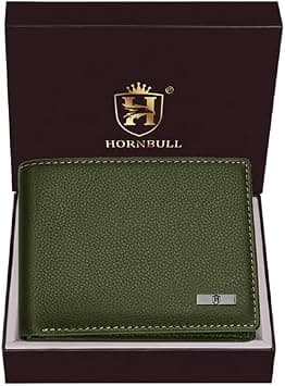 HORNBULL Gift Hamper for Men | Navy Wallet and Brown Belt Mens Combo Gift Set | Leather Wallets for Men BW150, Olive Green, Two Fold Wallet على Amazon.ae - متتبع الأسعار