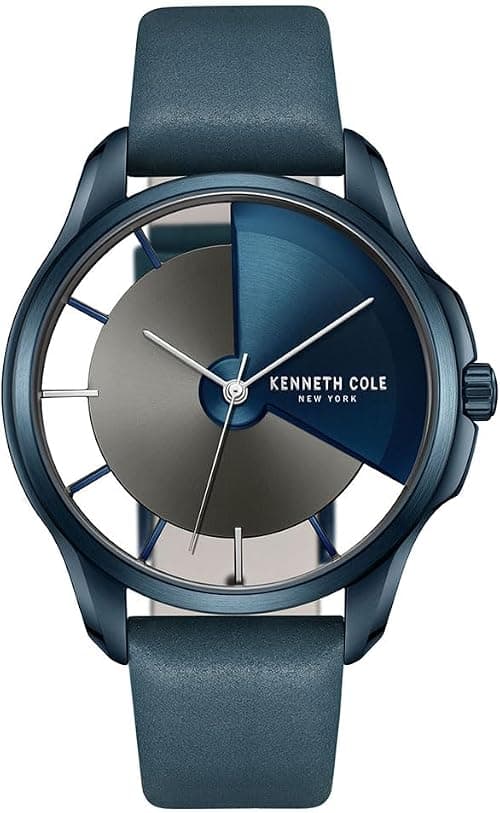 Kenneth Cole New York Modern Classic Men's 42mm Two-tone Dial Blue Leather Strap Analog Watch on Amazon.ae - Price Tracker