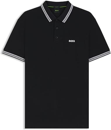 Boss Mens Paddy Organic-Cotton Polo Shirt With Contrast Logo Details on Amazon.ae - Price Tracker