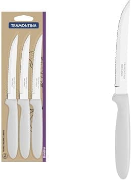 Tramontina Ipanema stainless steel steak knife set with white polypropylene handles, 3 pc set on Amazon.ae - Price Tracker