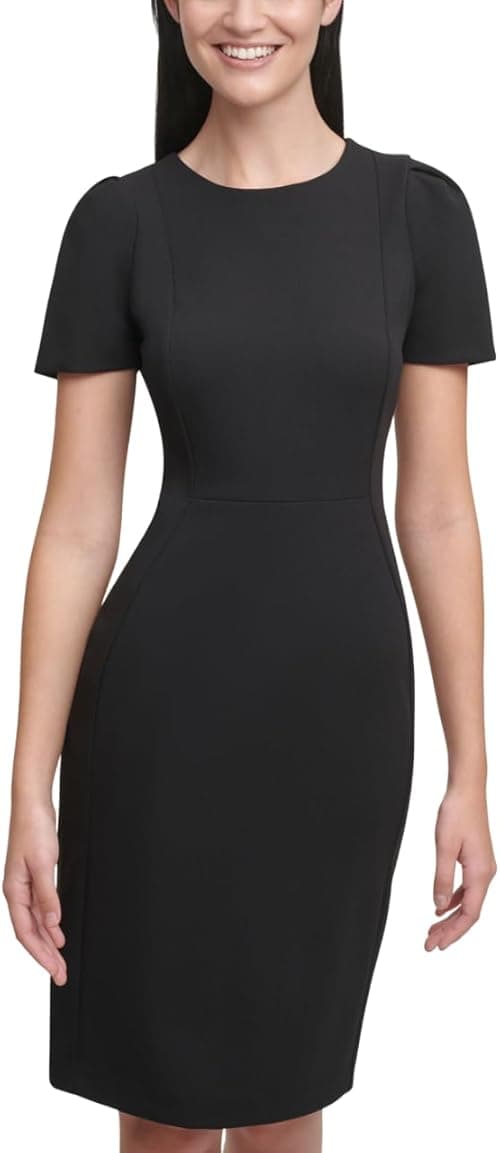 Calvin Klein Women's Short Sleeved Princess Seamed Sheath Dress on Amazon.ae - Price Tracker
