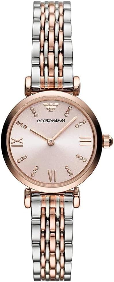 Emporio Armani Womens Quartz Watch, Analog Display And Stainless Steel Strap Ar11223, 2T Rose/Multi, Women's Standard on Amazon.ae - Price Tracker