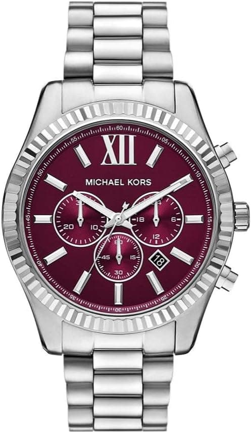 Michael Kors MK9242 Lexington Wristwatch for Men, 44 mm Case Size, Red/Silver on Amazon.ae - Price Tracker
