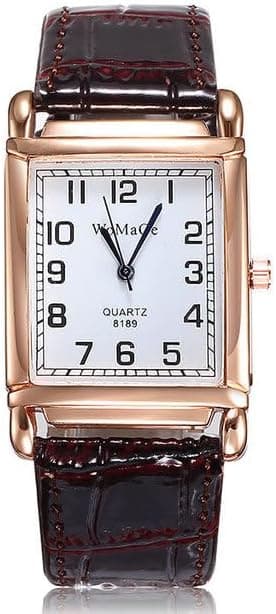 WatchAE - Women WOMAGE Classic Square Shape Fiɡurе PU Watchband Wristwatch Quartz Watch Women Watches Relogioss Feminino Montre hv5n on Amazon.ae - Price Tracker