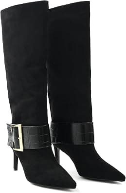 Shoe'N Tale Knee High Boots Women's Pointed Toe Stiletto Heel - Best Deal Finder