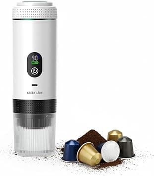 Green Lion Caffex Portable Coffee Maker, Compatible with Grounds & Capsules, 20 Bar Pump Portable Espresso Machine Mini Coffee Machine, 80ml Water Tank for Travel, Camping, Hiking, Office (White) on Amazon.ae - Price Tracker