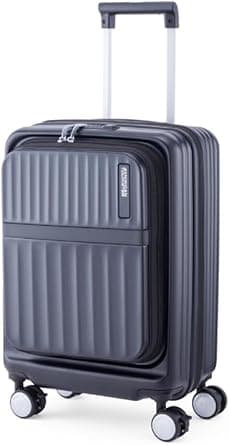 American Tourister Trento + Suitcase, 54 cm / 20 inch, 4 Spinner Wheels, Hard Top, Polycarbonate, Black|Book Opening|Expandable|TSA Lock|Waterproof Section - 3 Years Global Warranty on Amazon.ae - Price Tracker