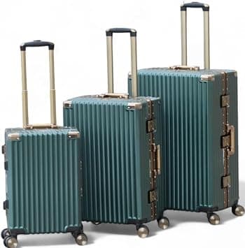 Aluminum Frame & PC Hard Shell Suitcases with Security Locks & Spinner Wheels – Zipperless Lightweight Travel Trolley (Green, 3PCS SET 20/24/28 Inch) on Amazon - Best Deal Finder