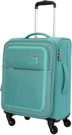 American Tourister Seville Suitcase, 4 Spinner Wheels, Soft Top, Polyester, Black|TSA Lock|Front Storage Compartment|Inner Mesh Zippered Pocket - 3 Years Global Warranty on Amazon.ae - Price Tracker