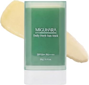 MIGUHARA Daily Herb Sun Stick SPF50+ PA++++, 20g, Vegan Korean Sunstick with Niacinamide & Calming Botanicals Herb Extract, Clear Zero White Cast Formula, Semi-Matte Dewy Finish, EWG Green Grade on Amazon.ae - Price Tracker