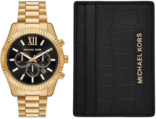 Michael Kors MK9245SET Lexington Wristwatch for Men, 44 mm Case Size, Black/Gold on Amazon.ae - Price Tracker