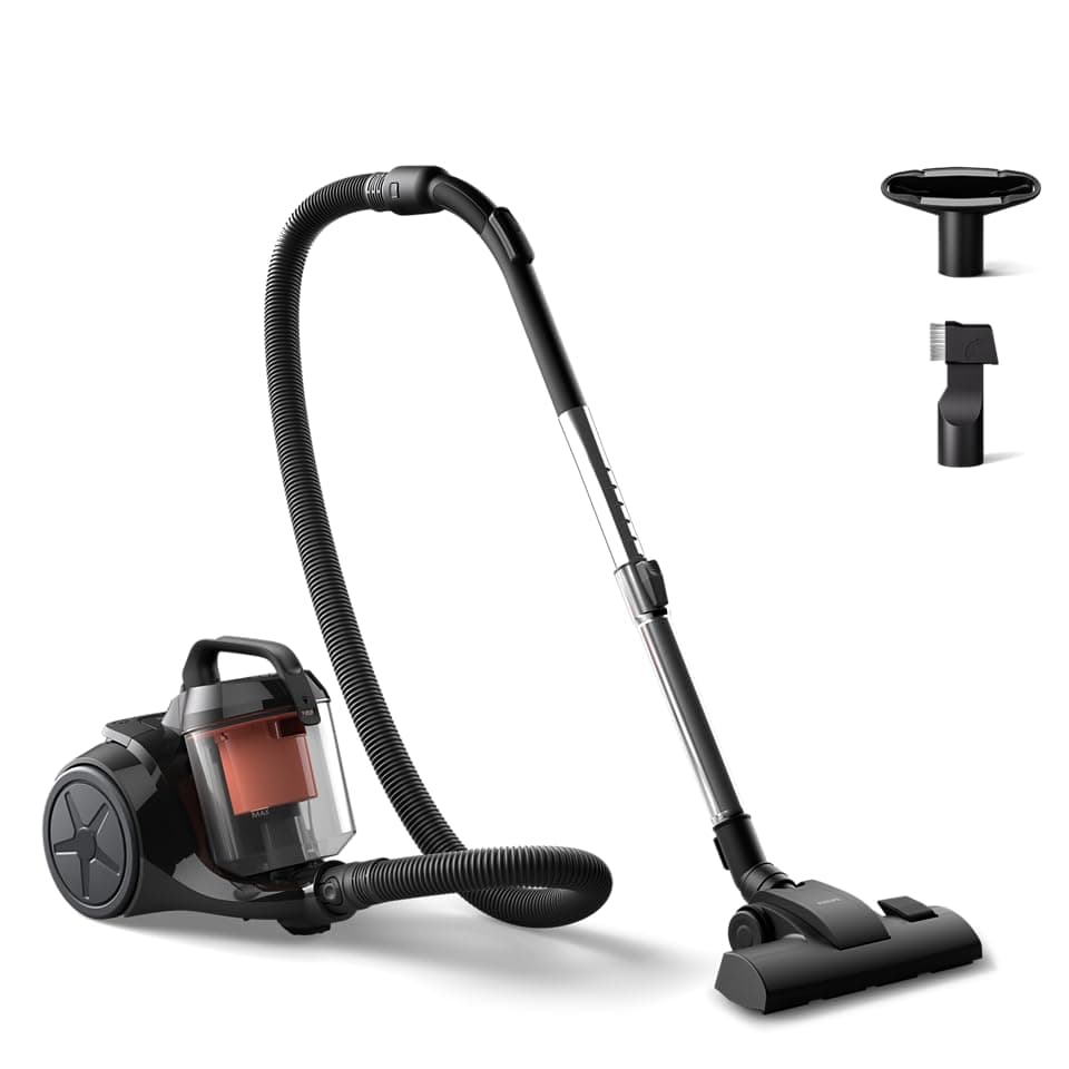 Philips Bagless Vacuum Cleaner 1000 Series - 1200W, 3-Stage System Filter, PowerCyclone 3, Multi-purpose nozzle, Deep Black & Coral Mood - XB1042/10 on Amazon.ae - Price Tracker