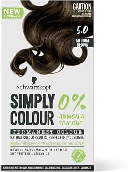 Schwarzkopf Simply Color Permanent Hair Colour, 0% Ammonia & Silicone for Natural Color Results, Dermatologist Tested hair colour with PPD & PTD Free formulation, 5.00 Truffle Brown, 142.5ml - Best Deal Finder