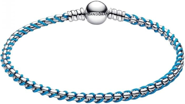Pandora 593816C01 Women's Silver Bracelet Venetian Chain Turquoise - متتبع أسعار Amazon.sa