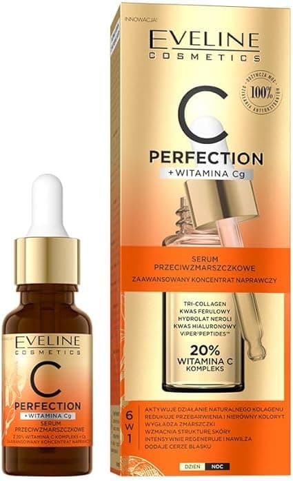 Eveline Cosmetics C-Perfection Anti-Ageing Serum with 20% Vitamin C and Ferulic Acid, Smooths Wrinkles, Even Complexion, Intensive Moisture on Amazon.ae - Price Tracker