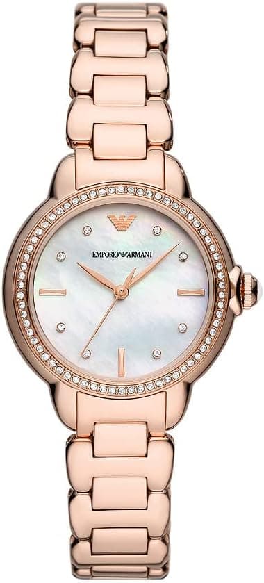 Emporio Armani Watch for Women, Three Hand Quartz Movement and 32mm Case Size with Stainless Steel, Leather or Silicone Strap on Amazon.ae - Price Tracker