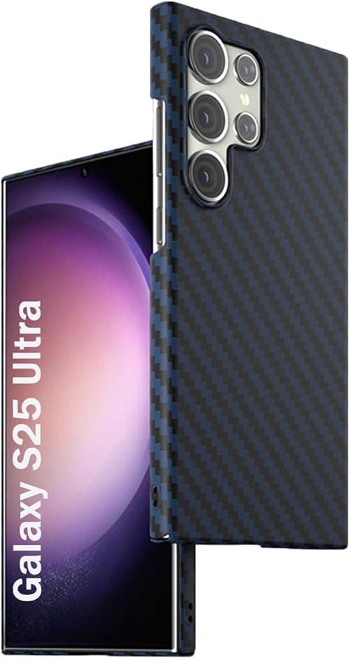 NEW Case for Samsung Galaxy S25 Ultra Case [Carbon Fiber Texture] Lightweight, Anti-Scratch [Wireless Charging Support] Slim Phone Cover for Galaxy S25 Ultra (Blue, Galaxy S25 Ultra) on Amazon.ae - Price Tracker