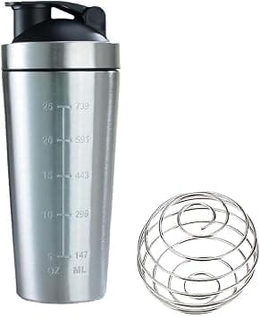 Protein Shaker Bottle Gym, Stainless Steel Shaker with Blender, Leak Proof Design, Perfect for Gym Workouts (750ml) on Amazon.ae - Price Tracker