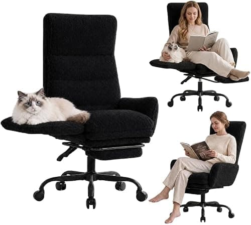 Office Chair, Big and Tall Desk Chair, High Back Computer Chair with Footrest &Lumbar Support, Cross Legged Office Chair with Height Adjustment, Ergonomic Gaming Chairs for Adults, All Black على Amazon.ae - متتبع الأسعار