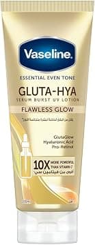 Vaseline Essential Even Tone Body Lotion with moisturising petroleum jelly, Flawless Glow, Gluta-Hya Serum Burst UV, 10X More Powerful than Vitamin C, 200ml - Best Deal Finder