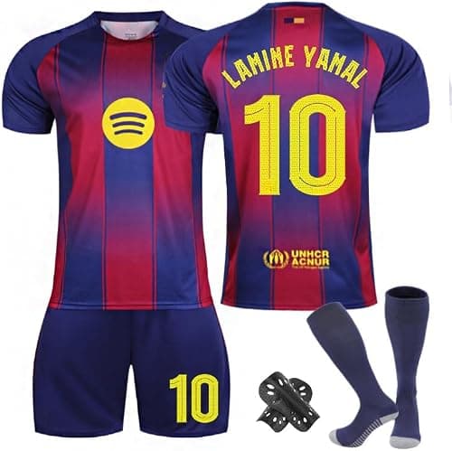 FCB 2025/26 Season Champions League Home Jersey Kit – Lamine Yamal #10 – Boys, Teens & Men Football Uniform with Shorts & Socks, Breathable Soccer Shirt (16–3XL) على Amazon.ae - متتبع الأسعار