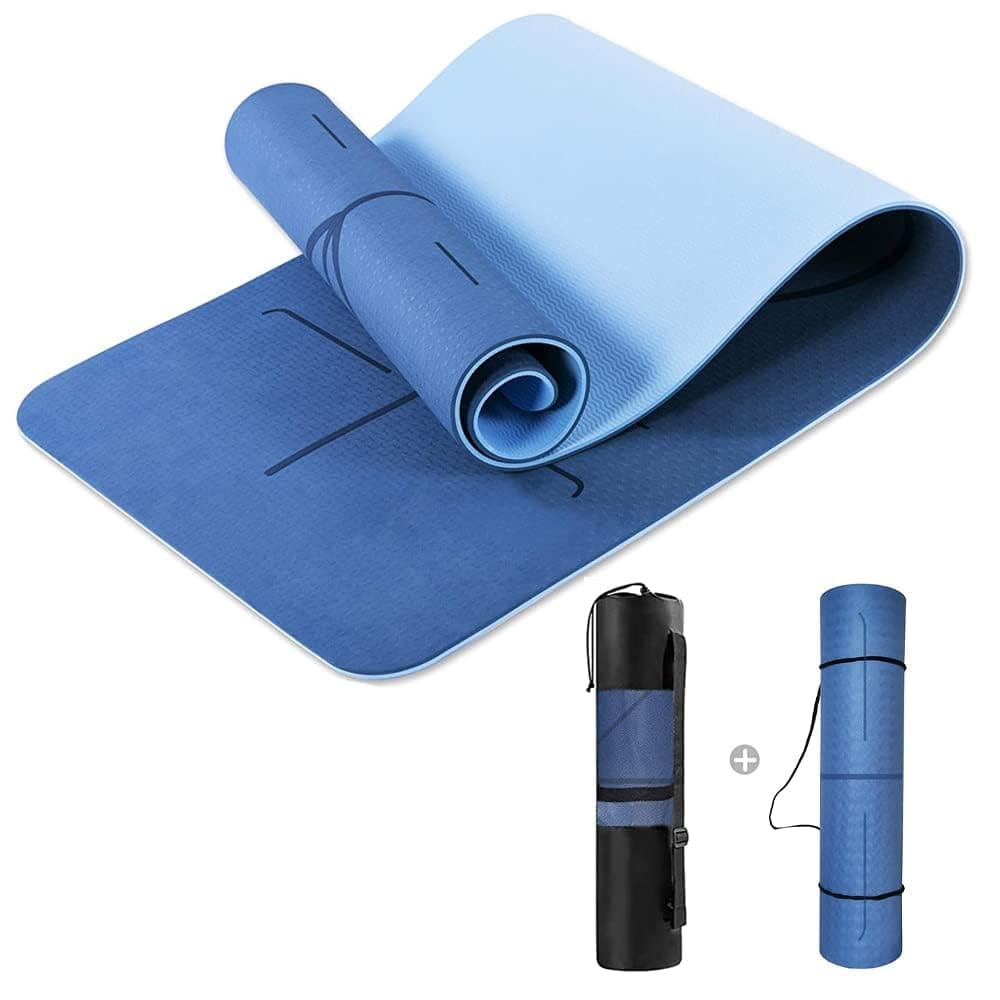HJB VISSO Yoga Mat, Non Slip Pilates Fitness Exercise Mat with Alignment Marks for Women Men, 183 x 61 x 0.6cm Thick Eco Friendly TPE, Carrying Strap & Storage Bag Included on Amazon.ae - Price Tracker