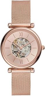 Fossil Women's Carlie Automatic, Rose Gold-Tone Stainless Steel Watch, ME3175 - Best Deal Finder
