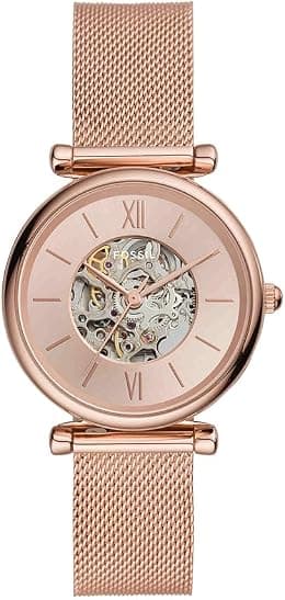 Fossil Women's Carlie Automatic, Rose Gold-Tone Stainless Steel Watch, ME3175 - Best Deal Finder