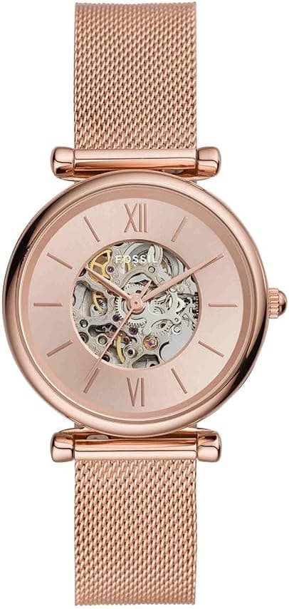 Fossil Women's Carlie Automatic, Rose Gold-Tone Stainless Steel Watch, ME3175 on Amazon.ae - Price Tracker