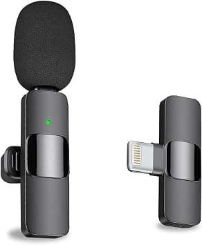 Professional Wireless Lavalier Lapel Microphone for iPhone, iPad - Cordless Omnidirectional Condenser Recording Mic for Interview Video Podcast Vlog YouTube, Bluetooth, Black on Amazon.ae - Price Tracker