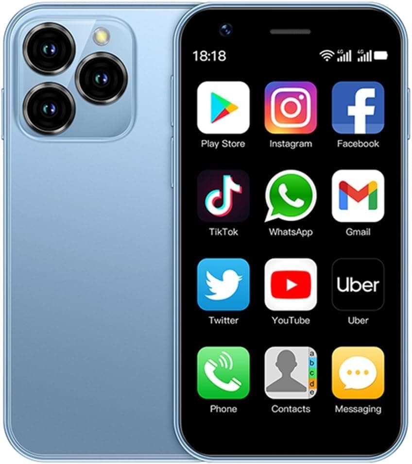 AMAV SOYES XS16 mini smartphone, 3GB RAM + 64 ROM, 3.0"", compact phone, 4G LTE, Android 10.0 quad-core, 2000mAh, dual SIM, WiFi Bluetooth (Blue) on Amazon.ae - Price Tracker