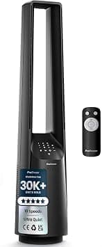Pro Breeze 40 inch Bladeless Tower Fan with DC Motor - Ultra Quiet Fan with Remote Control, LED Display, 6 Fan Speeds, 5 Operation Modes, 60° Automatic Oscillation & 7H Timer (Black) on Amazon.ae - Price Tracker