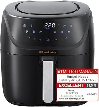 Russell Hobbs Digital Air Fryer XL - 8L Capacity, 1800W, 10 Pre-set Cooking Functions, Dishwasher Safe - (27170 ) Black - 1-Year Warranty on Amazon.ae - Price Tracker