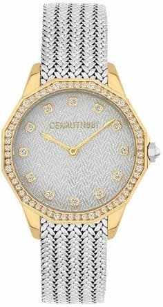 Cerruti 1881 Jesina Women's White Mother-of-pearl Dial Silver Stainless Steel Bracelet Analog Watch 32mm على Amazon.ae - متتبع الأسعار