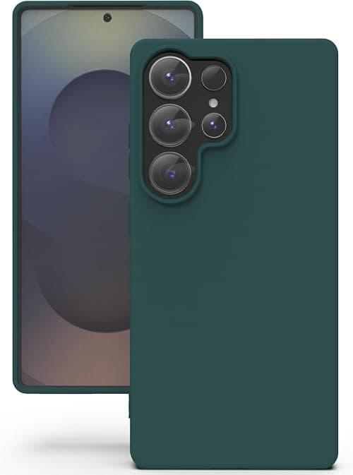 YATWIN Silicone Case for Samsung Galaxy S25 Ultra, Soft-Touch, Shockproof, DustProof, Antiskid Phone Cover for Samsung Galaxy S25 Ultra - Dark Green on Amazon.ae - Price Tracker